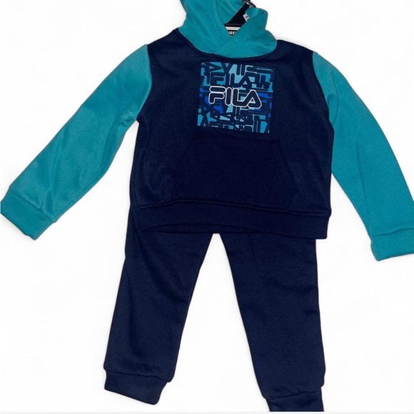 Fila Navy and Teal Hoodie Set - Picture 1 of 2